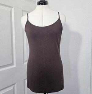 Lady Hathaway Brown Camisole Tank Size Large Lagenlook Layering Summer Vacation